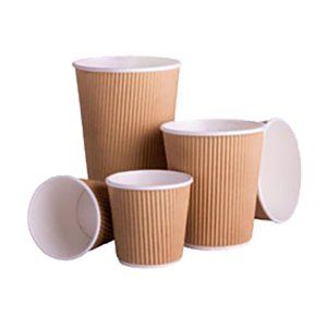 Group Brown Kraft Ripple Cups x5